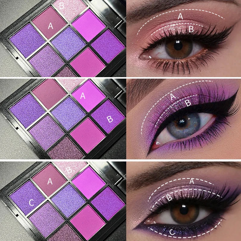 9-Color Purple Eyeshadow Palette
