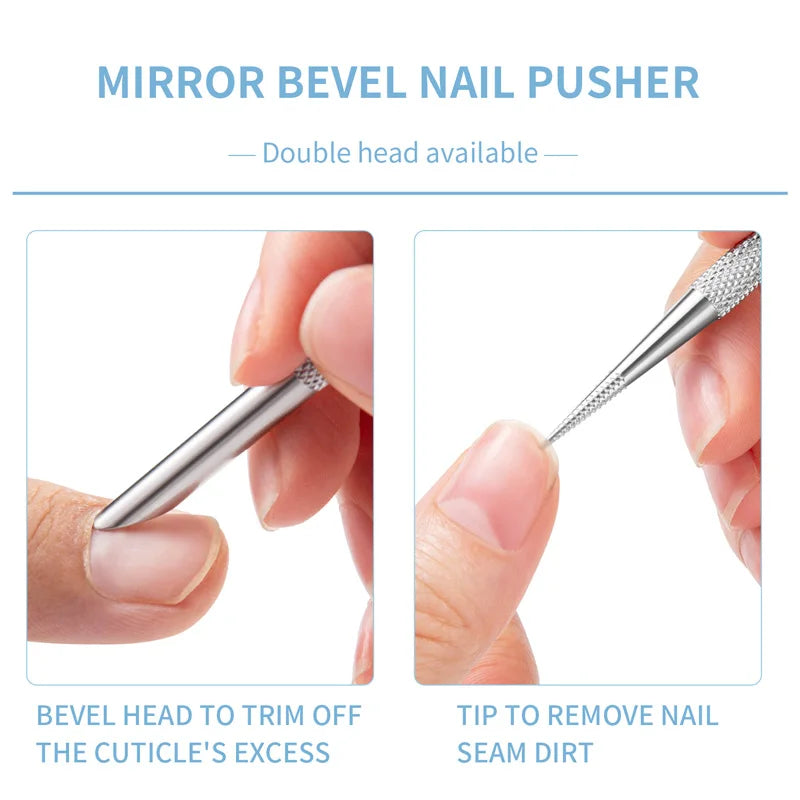 Double-Ended Stainless Steel Cuticle Pusher and Remover