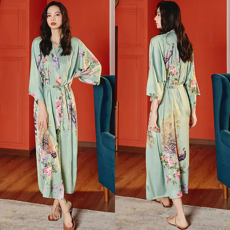 Elegant Oversized Satin Kimono Robe