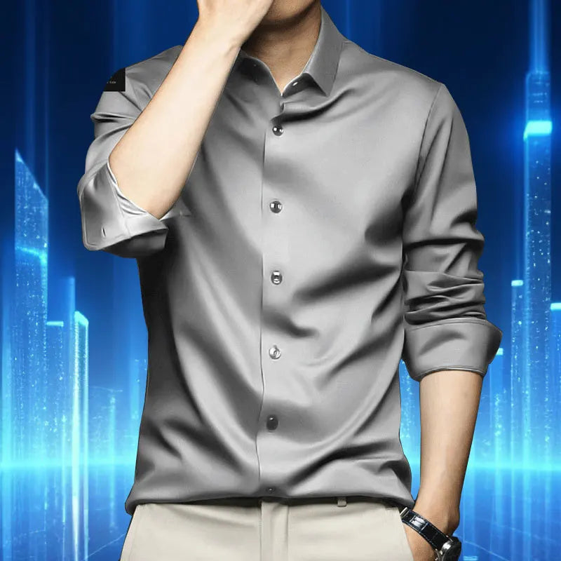 Wrinkle-Proof Business Casual Long-Sleeved Shirt