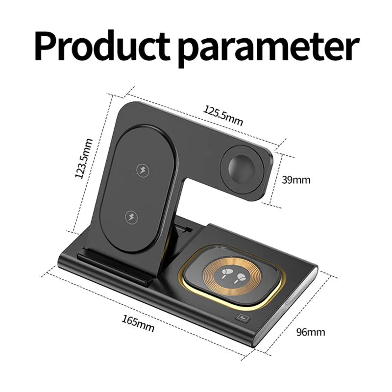 30W 3 in 1 Foldable Wireless Charger Stand