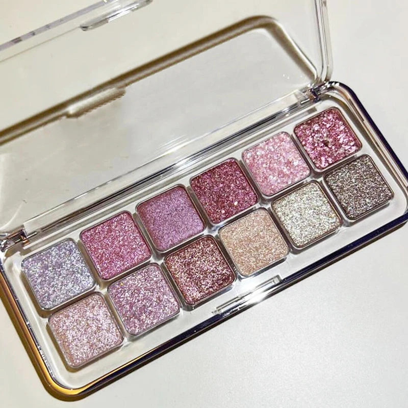 12-Color Glitter Eyeshadow Palette