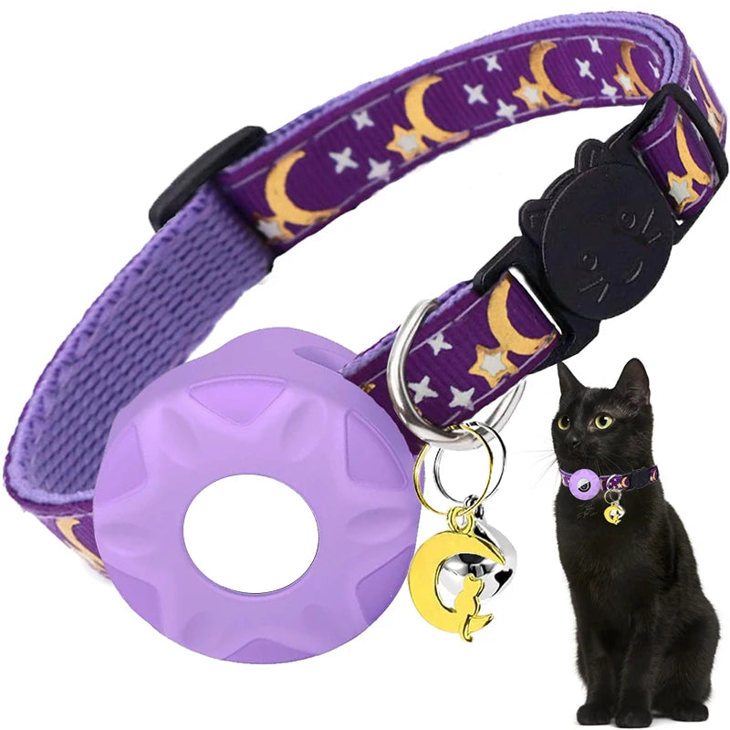 Adjustable Cat Collar with AirTag Holder