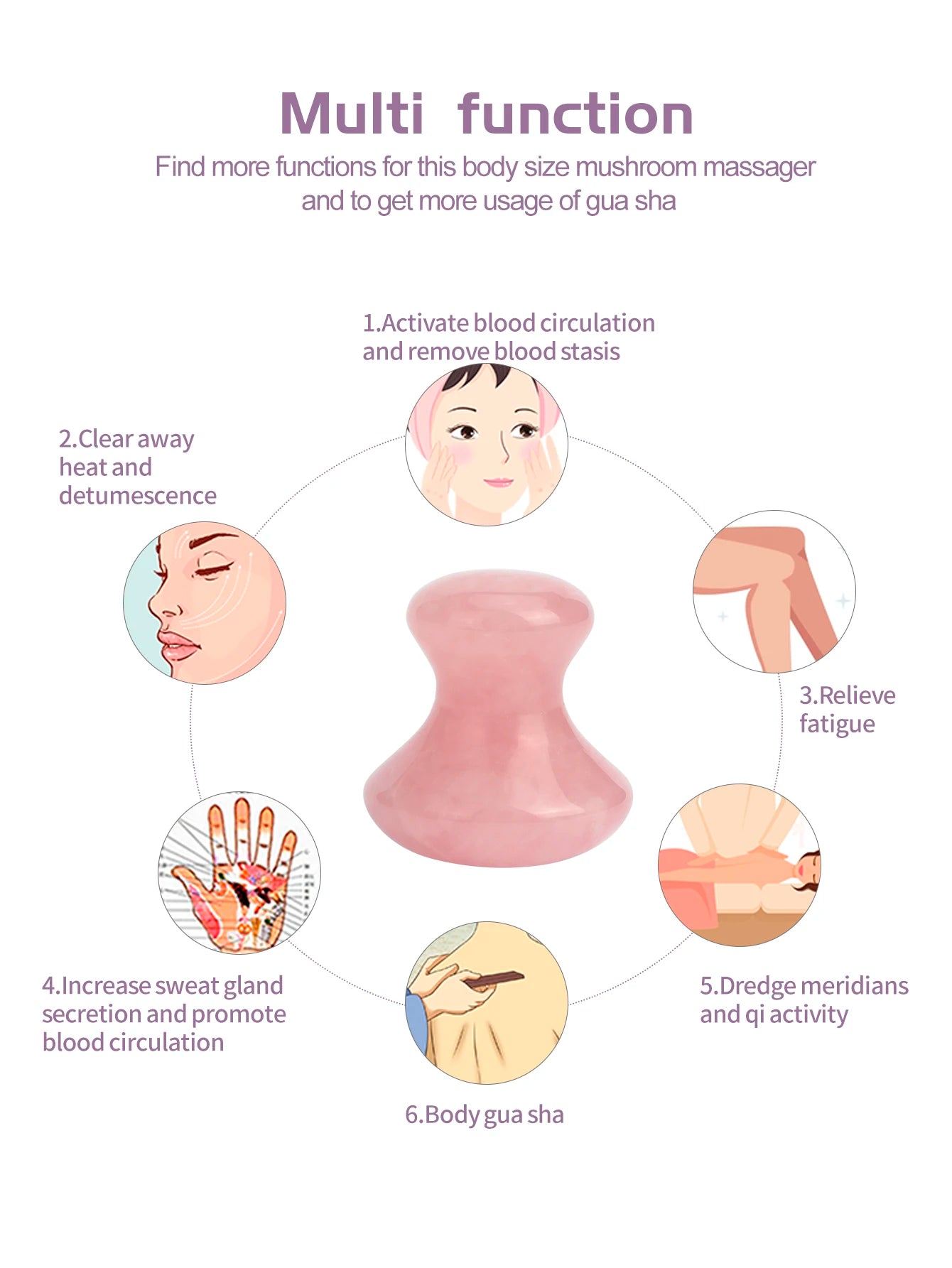 Rose Quartz Mushroom Face Massager