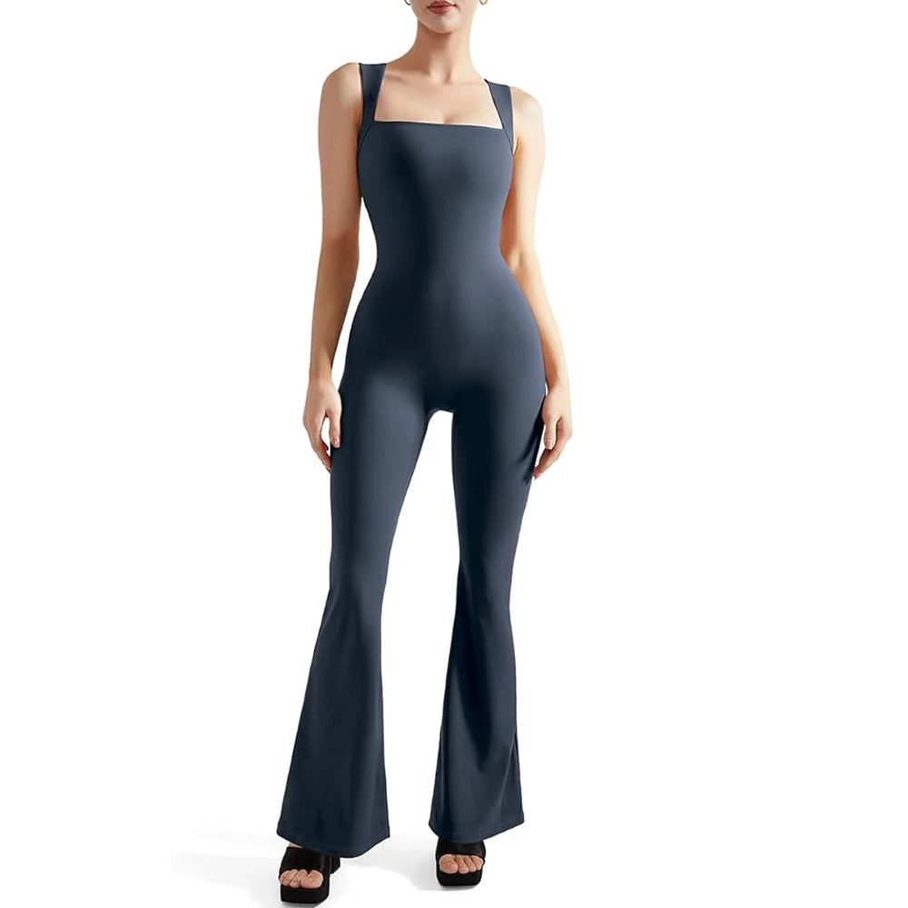 Sleeveless Square Neck Bodysuit Jumpsuit
