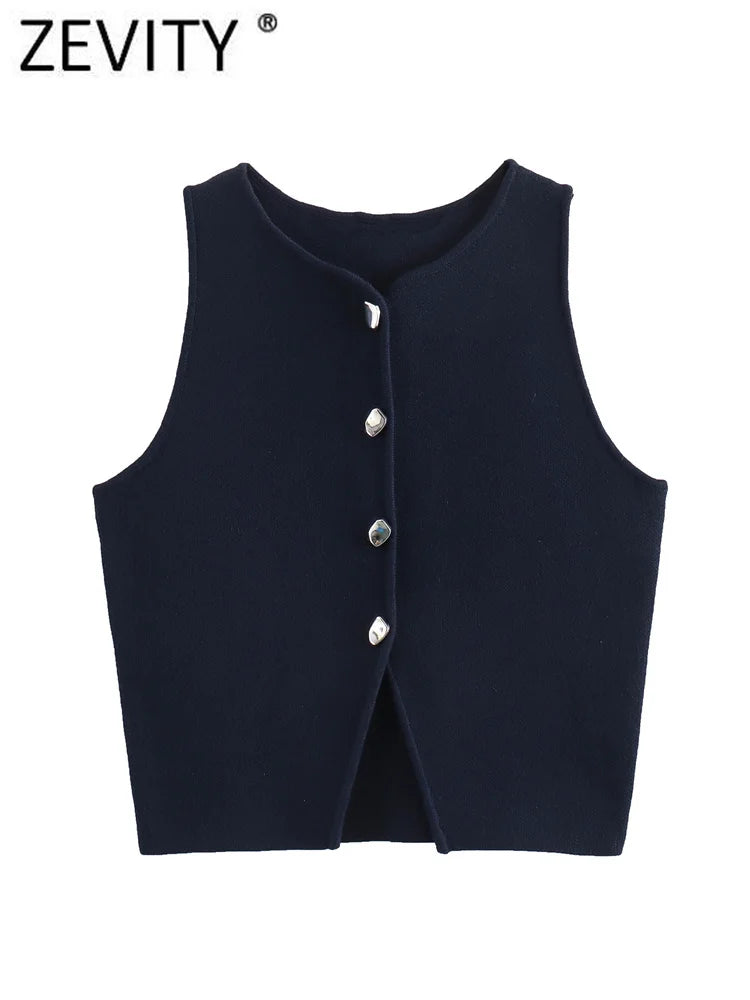 Sleeveless Knit Crop Top