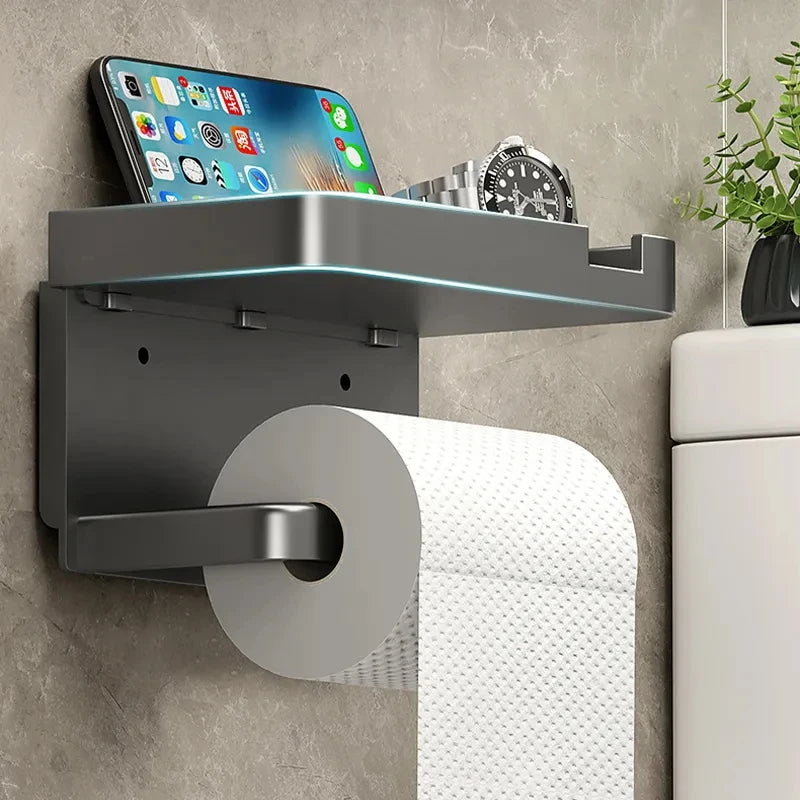 Multi-functional Plastic Toilet Paper Holder and Storage Rack