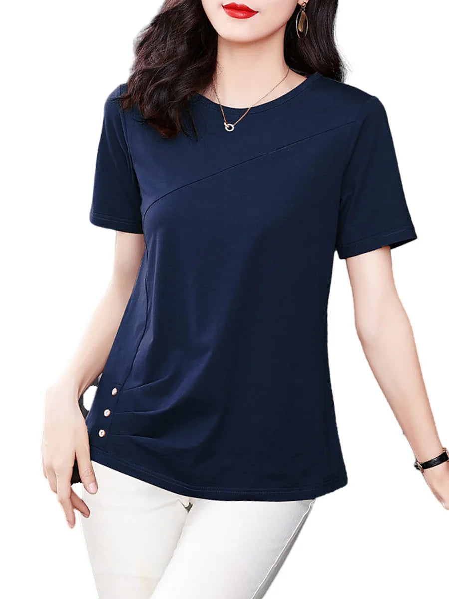 Plus Size Cotton Casual Blouse