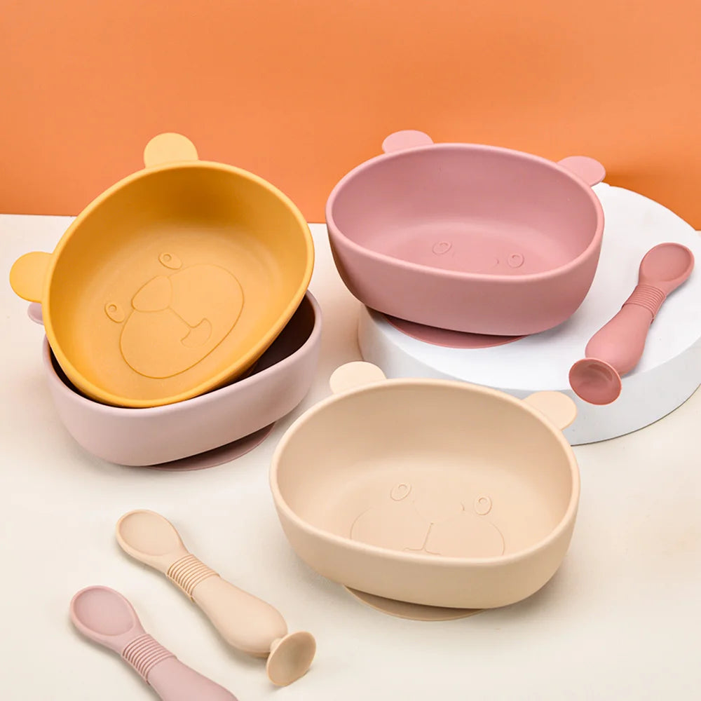 Silicone Panda  Feeding Bowl Set