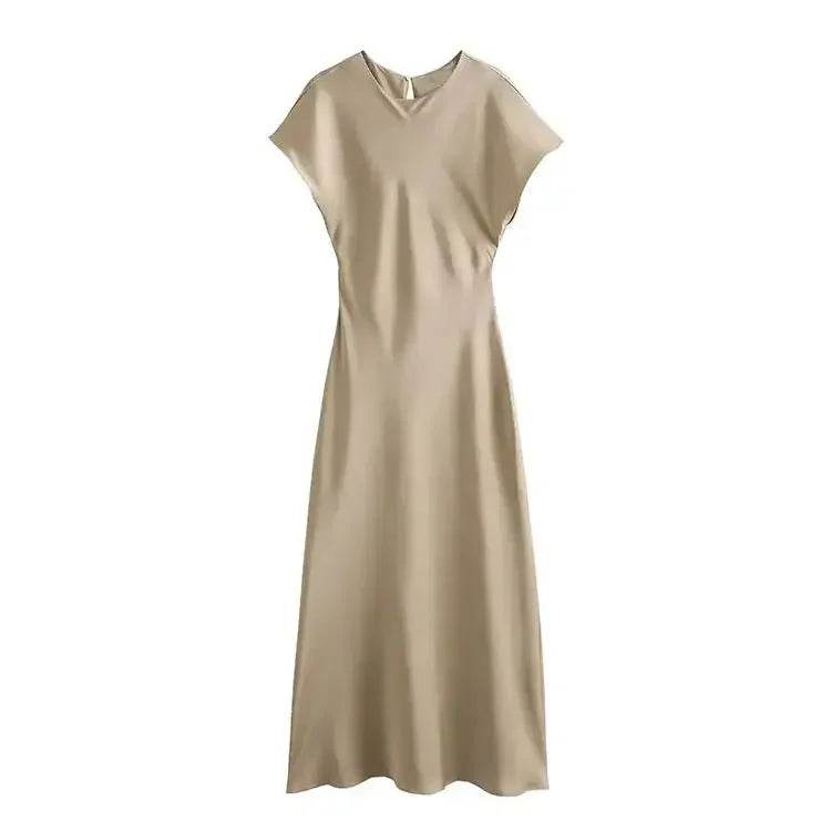 Elegant Satin Midi Dress