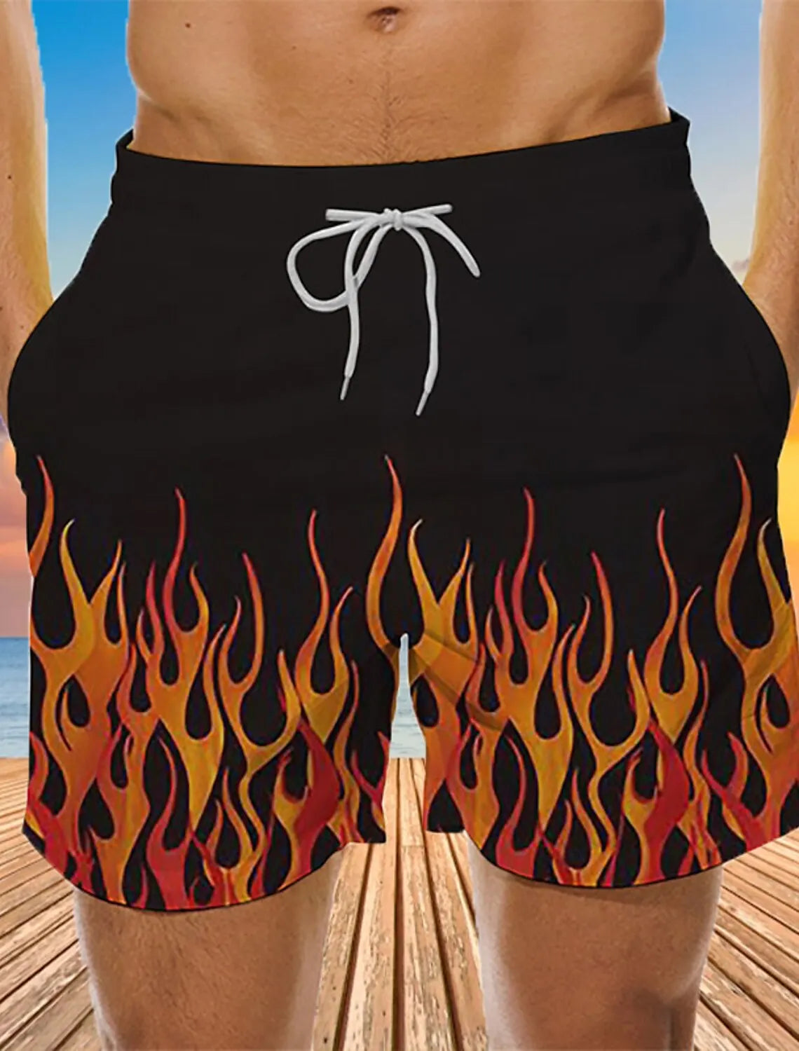 3D Flame Swim Shorts