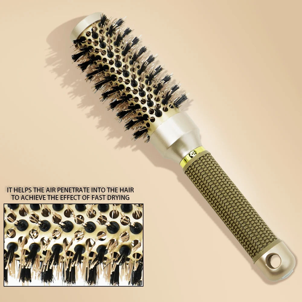 Aluminum Round Barrel Curling Brush Adds Volume