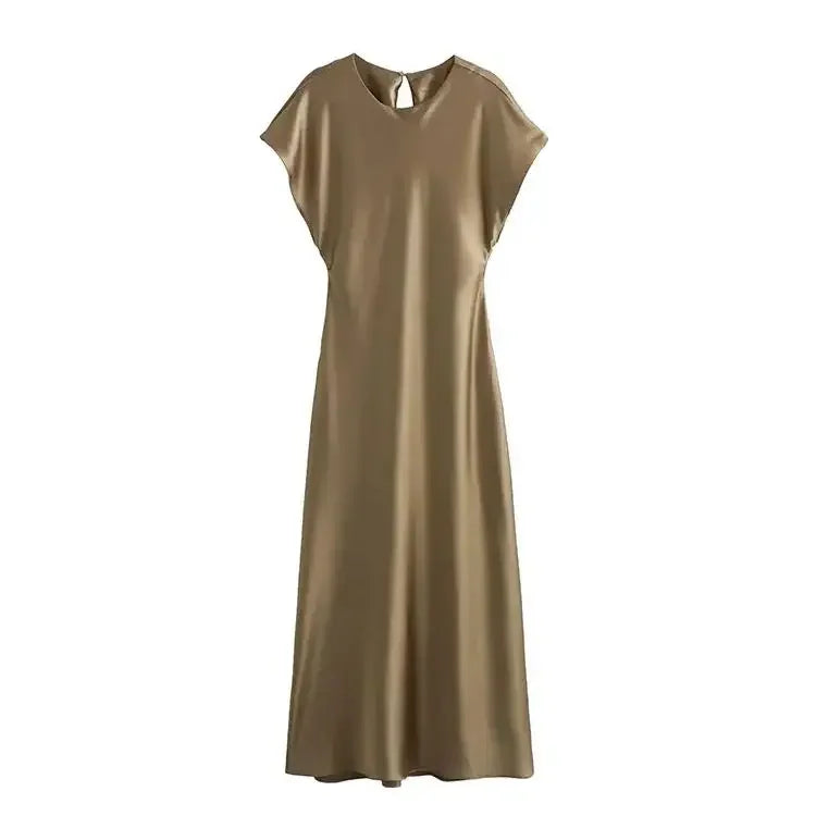 Elegant Satin Midi Dress