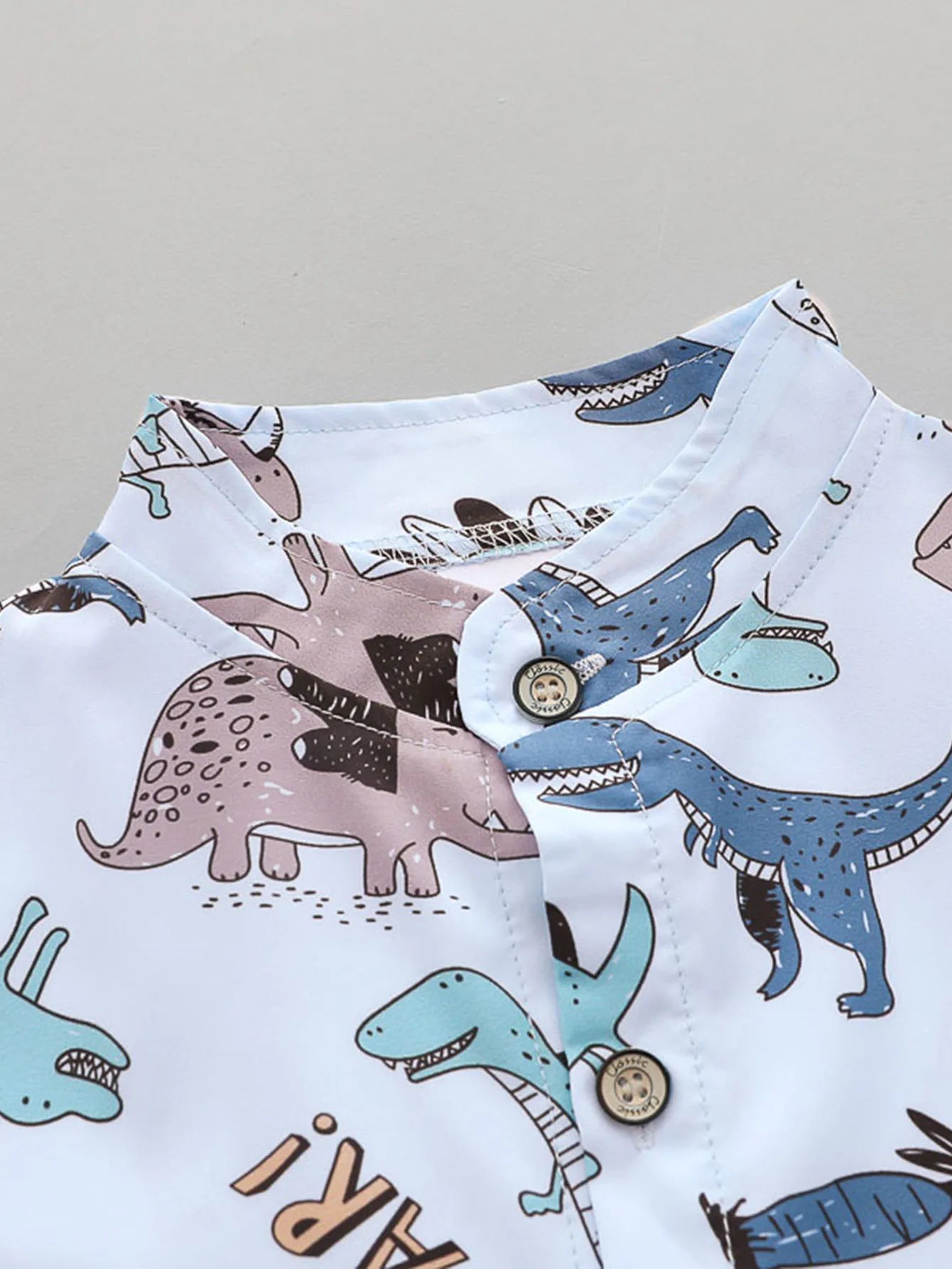 2PCS Baby Summer Dinosaur Shirt and Shorts Outfit Set
