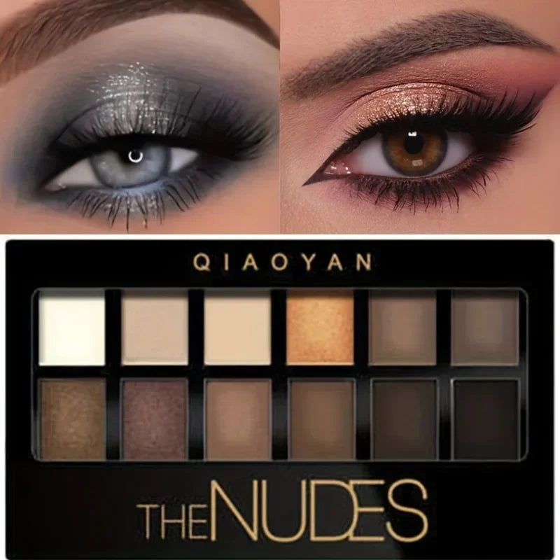 Professional 12-Color Neutral Eyeshadow Palette