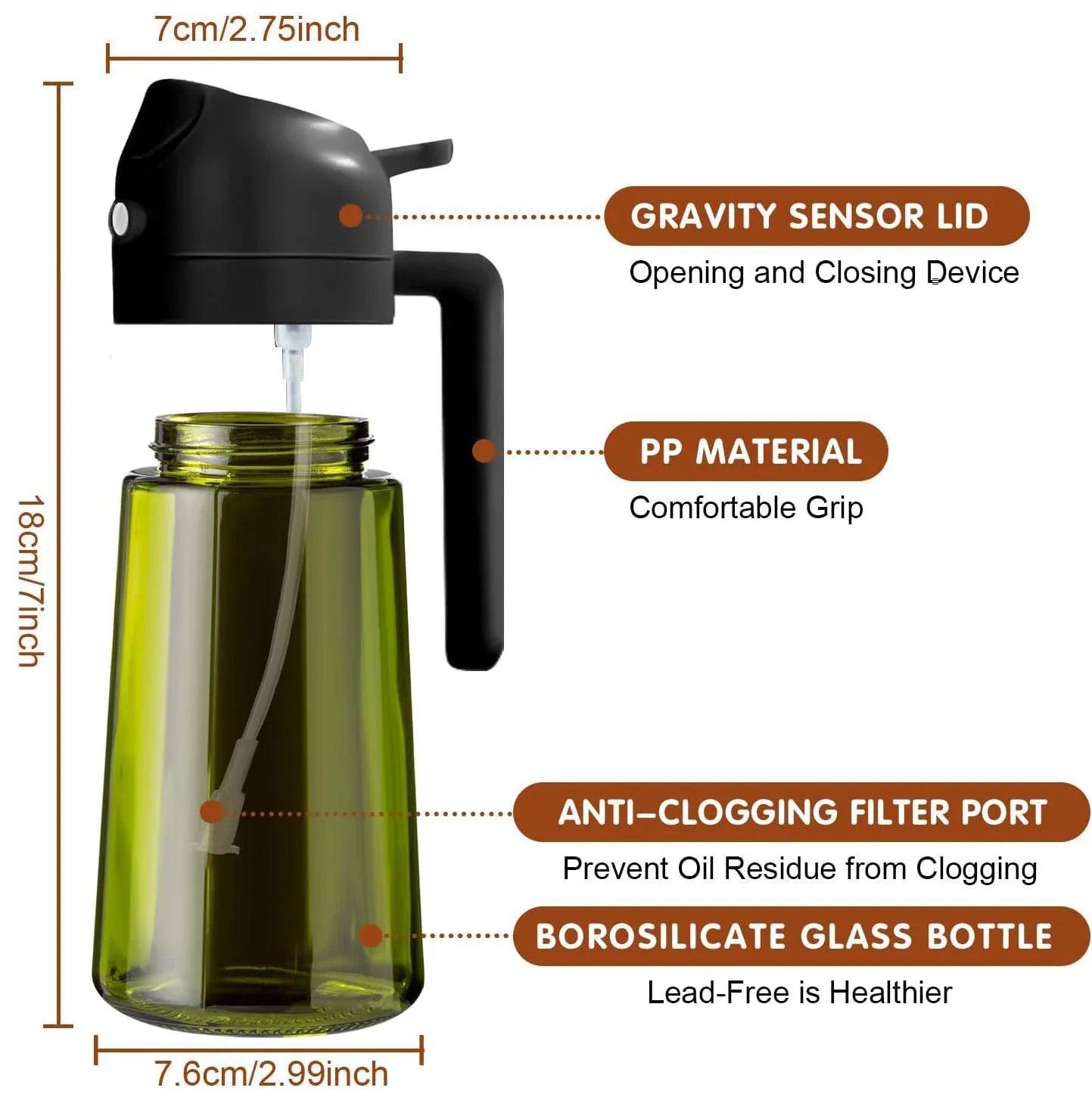 Dark Glass Oil Sprayer Bottle