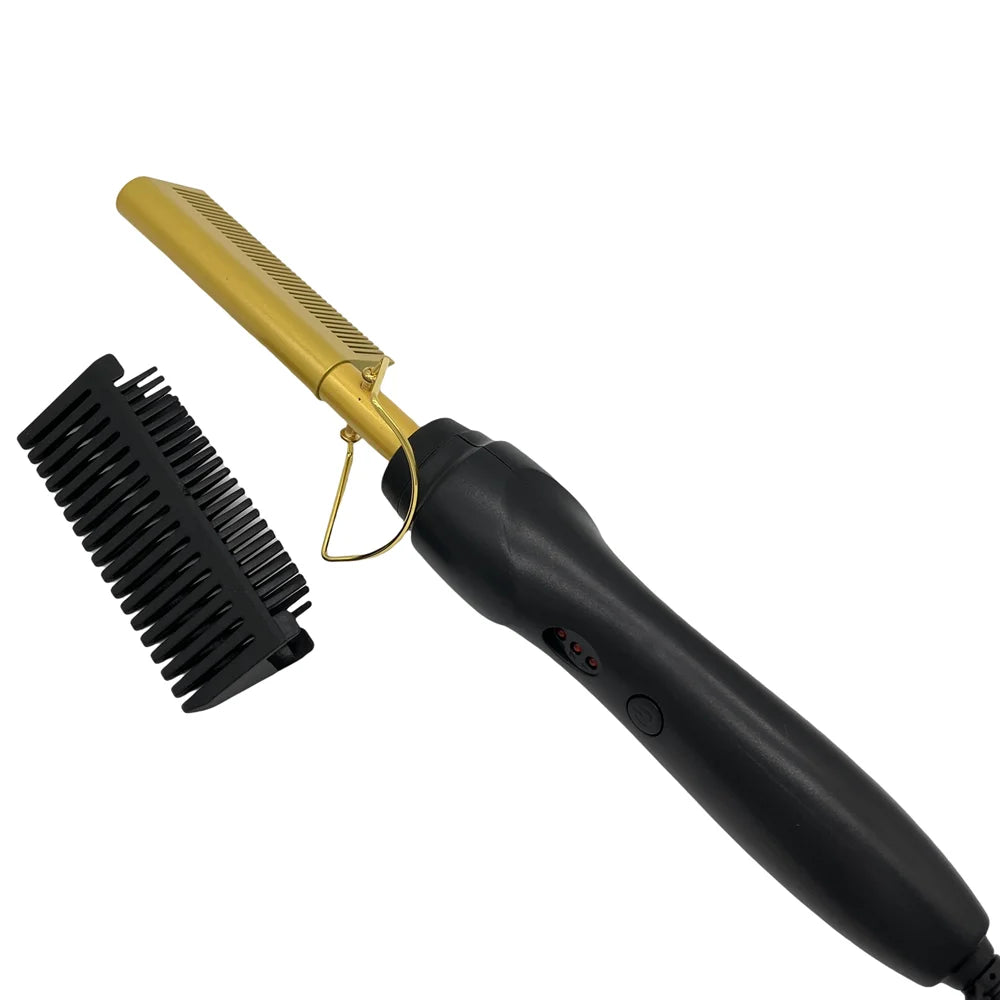 Electric Hot Comb Hair Straightener Brush