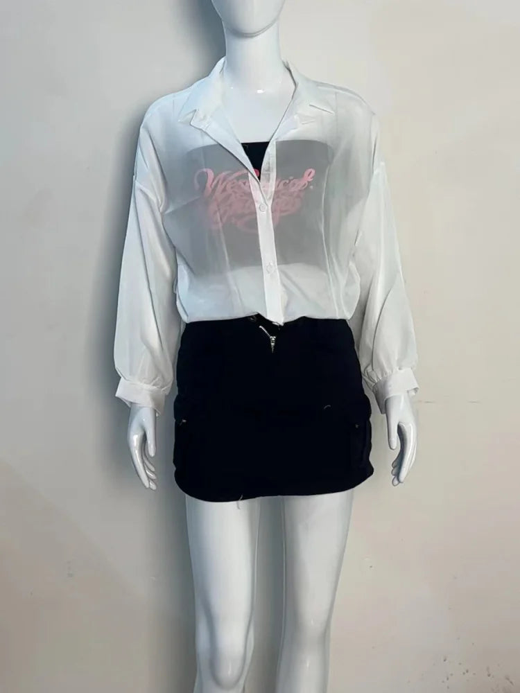 Korean Chiffon Long Sleeve Shirt