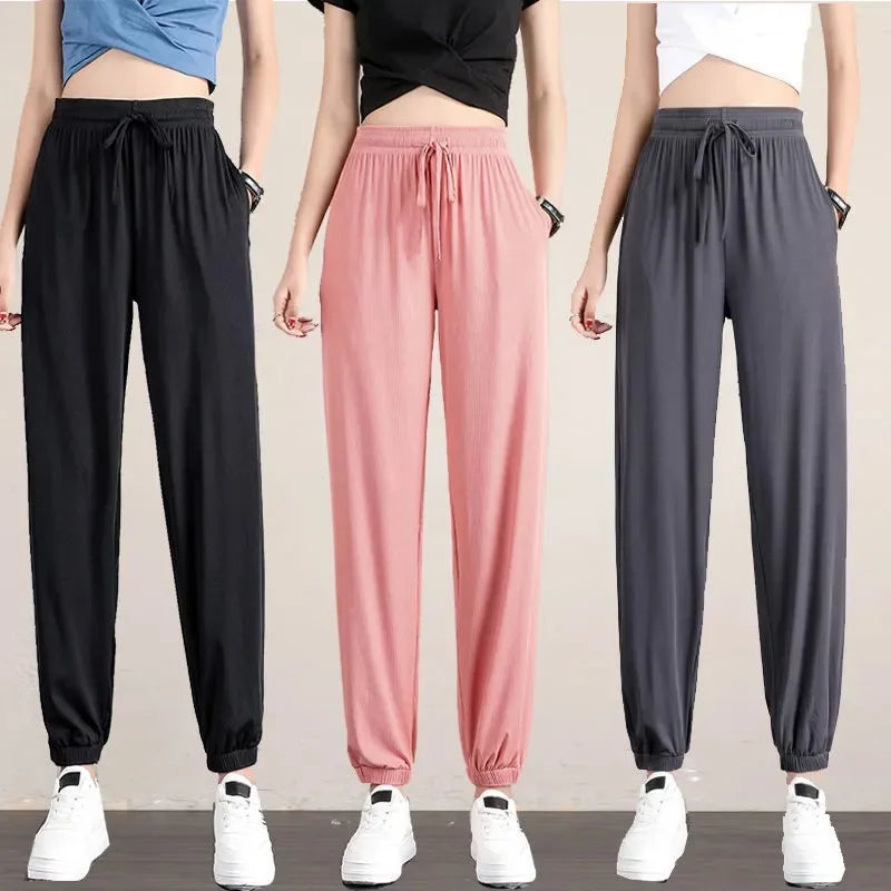 Wide Leg Ice Silk Sweatpants