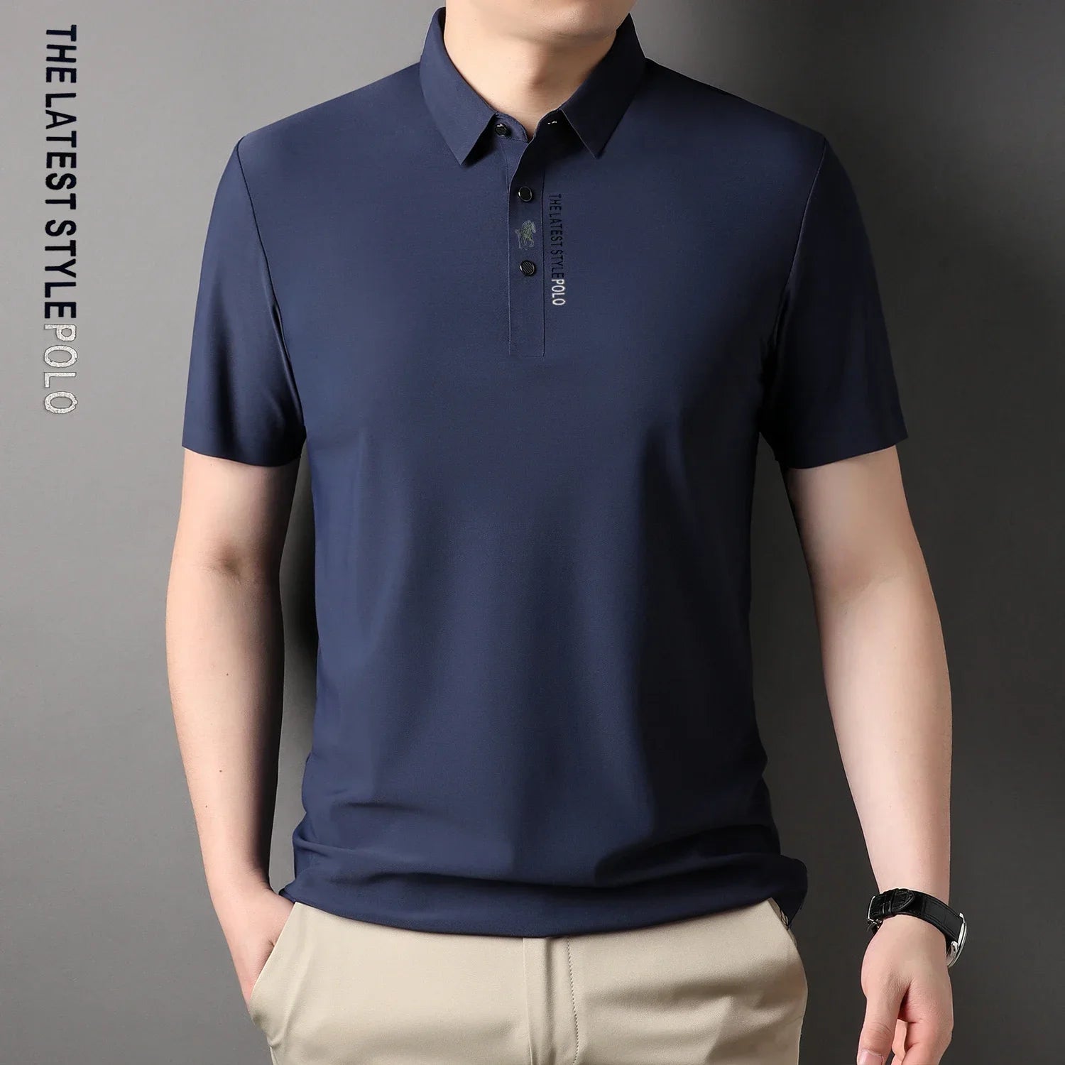 Ice Silk Embroidered Polo
