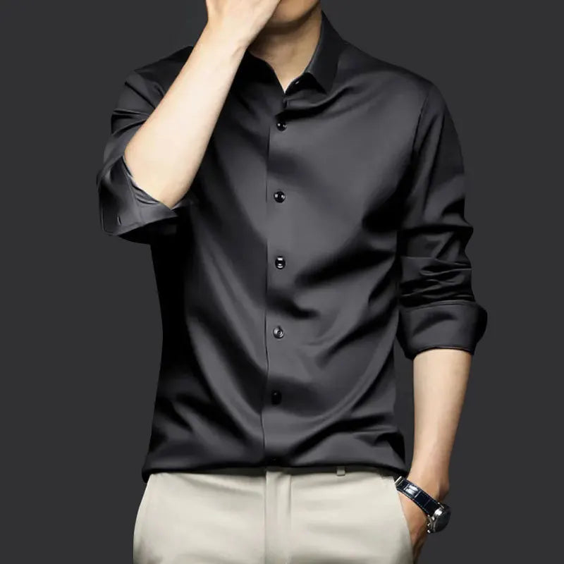 Premium Ice Silk Short-Sleeved Business Shirt