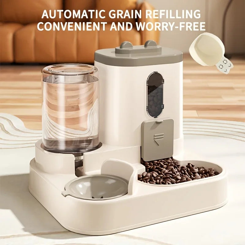 2-in-1 Automatic Cat Food and Water Dispenser