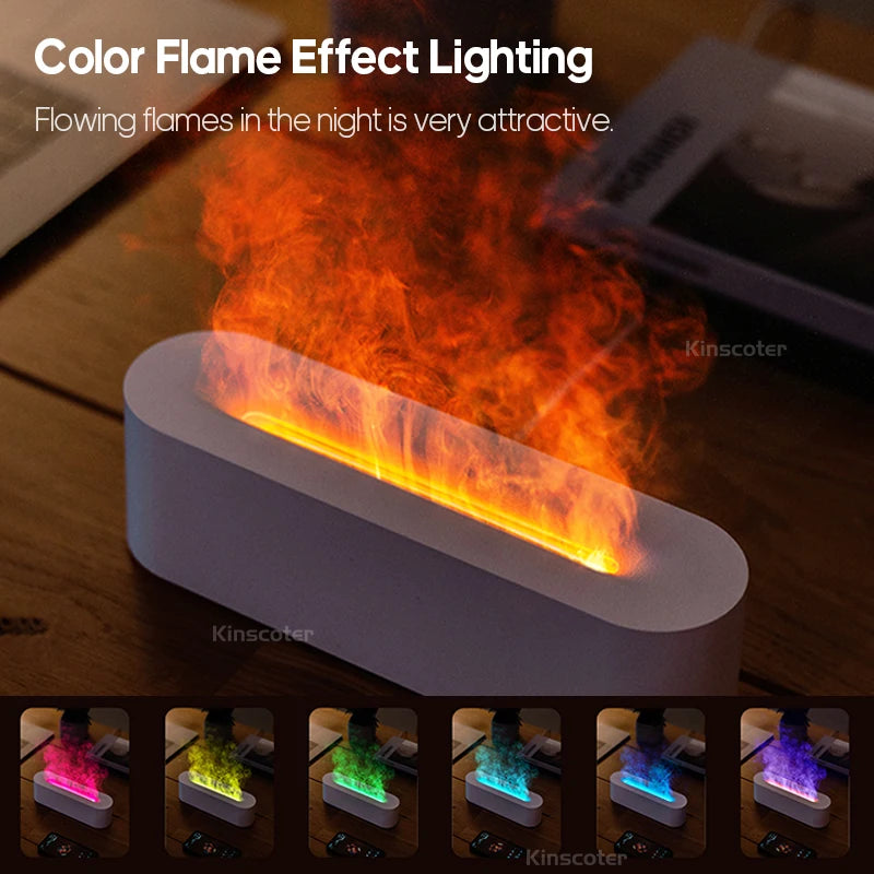 Aroma Diffuser with Realistic Flame Night Light