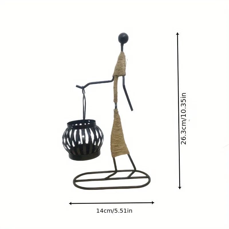 Nordic Abstract Metal Candlestick