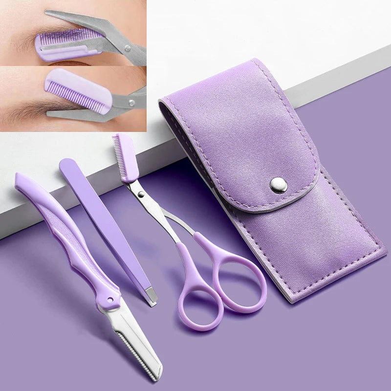 Stainless Steel Folding Eyebrow Trimmer Set