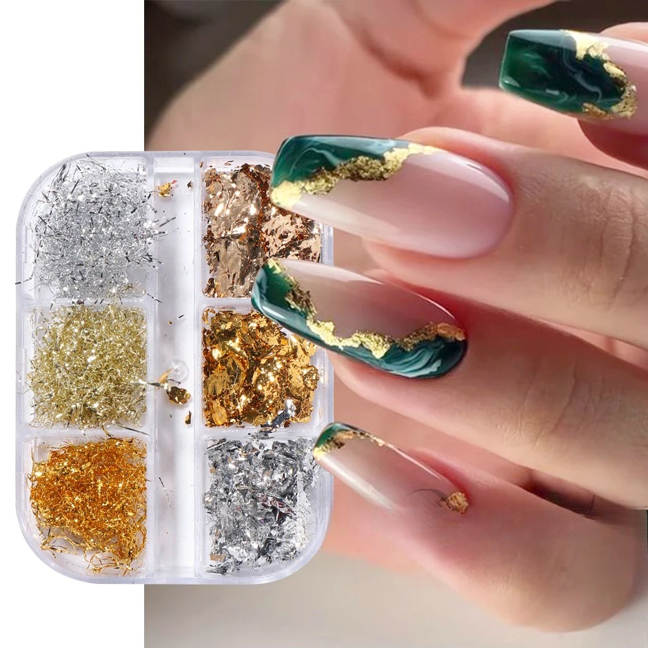 Gold Silver Aluminum Nail Art Flakes
