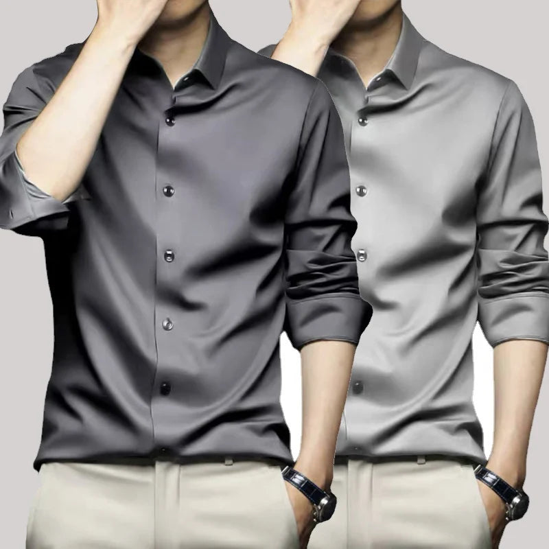 Gray Non-Ironing Shirt