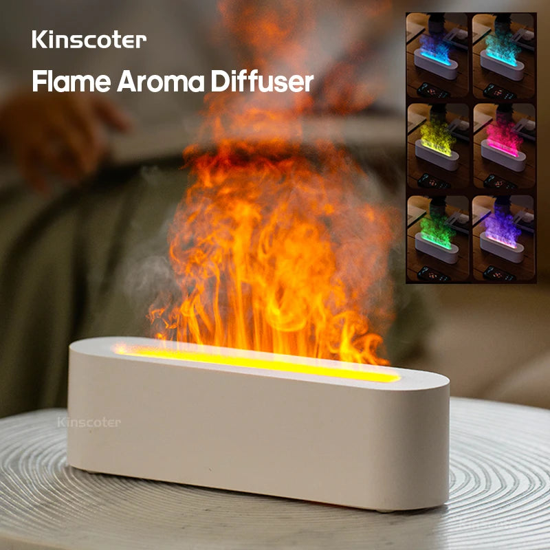 Aroma Diffuser with Realistic Flame Night Light