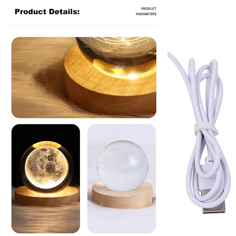 3D Crystal Ball Night Light