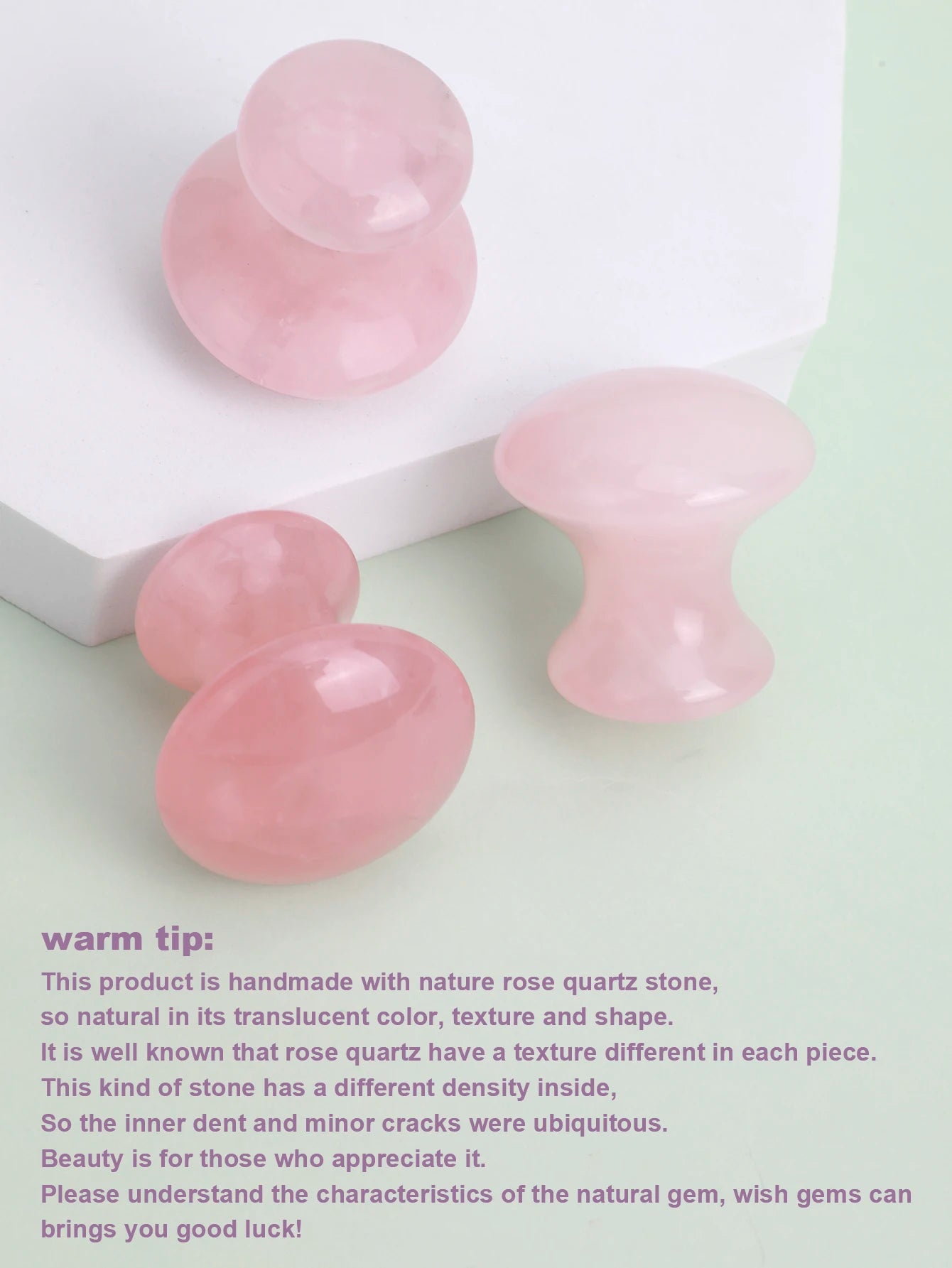 Rose Quartz Mushroom Face Massager