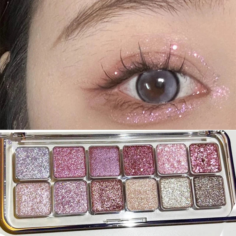 12-Color Glitter Eyeshadow Palette
