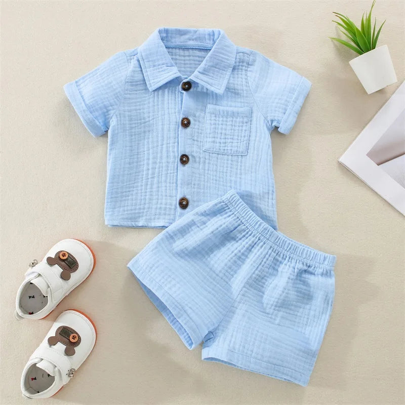 Baby Boys Cotton Linen Summer Outfit