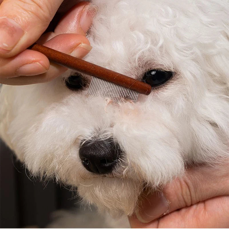 Wood Pet Facial Cleaning Comb