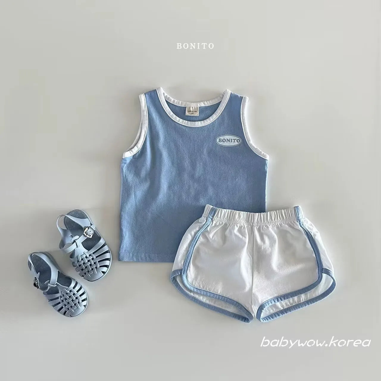 2025 Summer Baby Cotton Sports Vest Shorts Two-Piece Set
