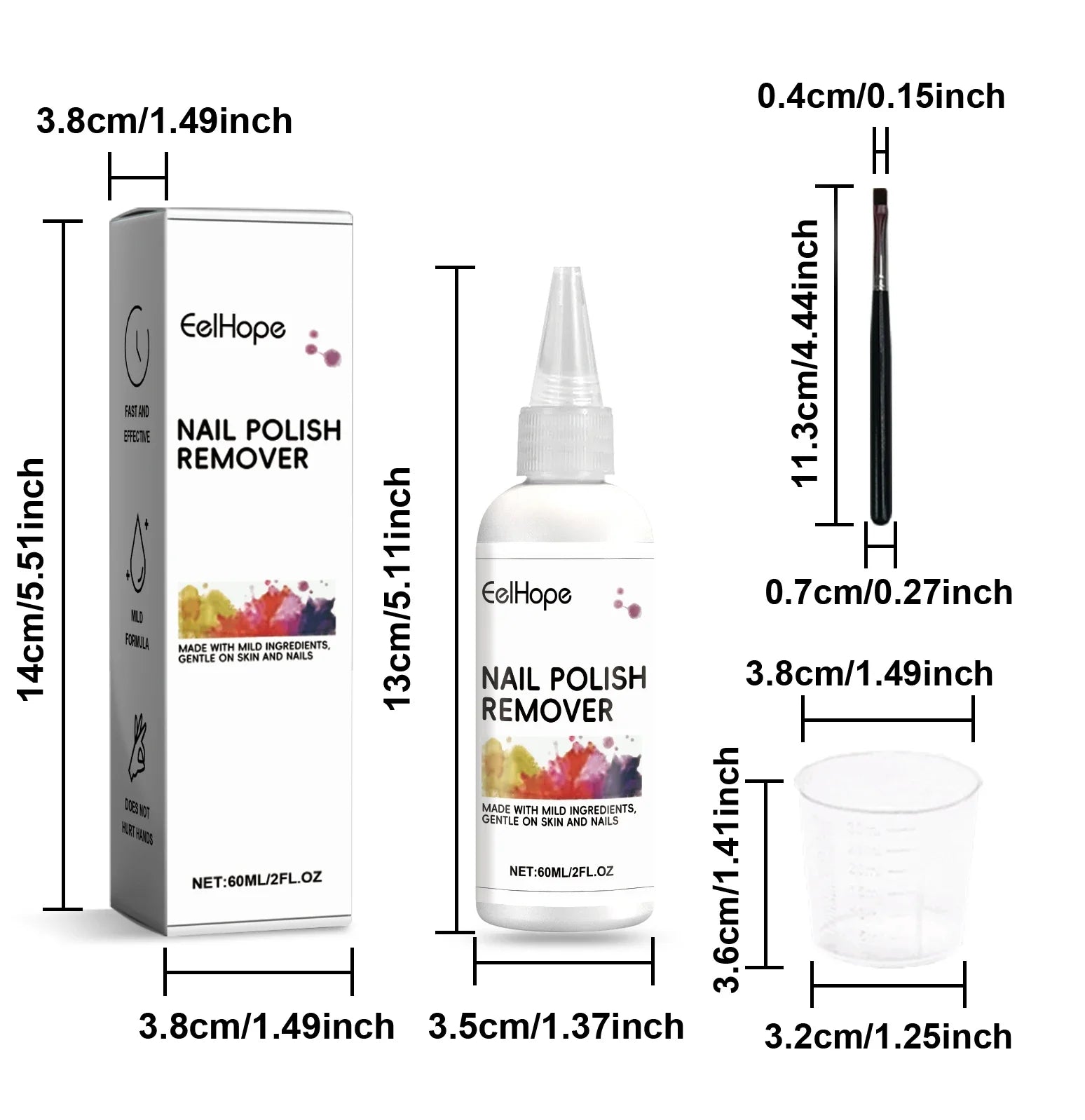 60ml Nail Brush Cleaner Fast Gel Remover