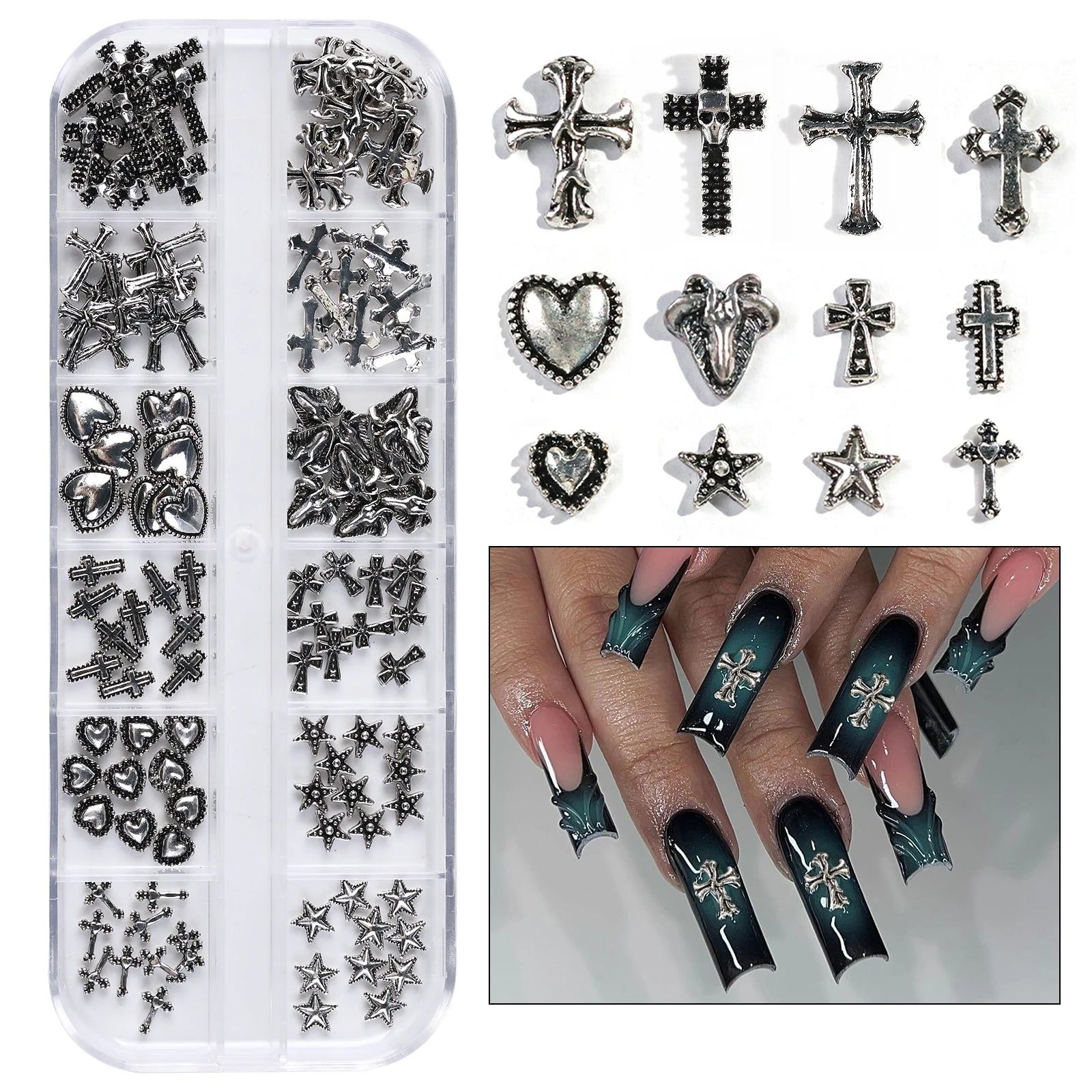 Gothic Punk 3D Nail Jewelry Set