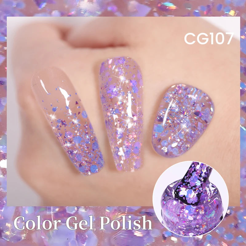 Champagne Gold Reflective Glitter UV Gel Polish