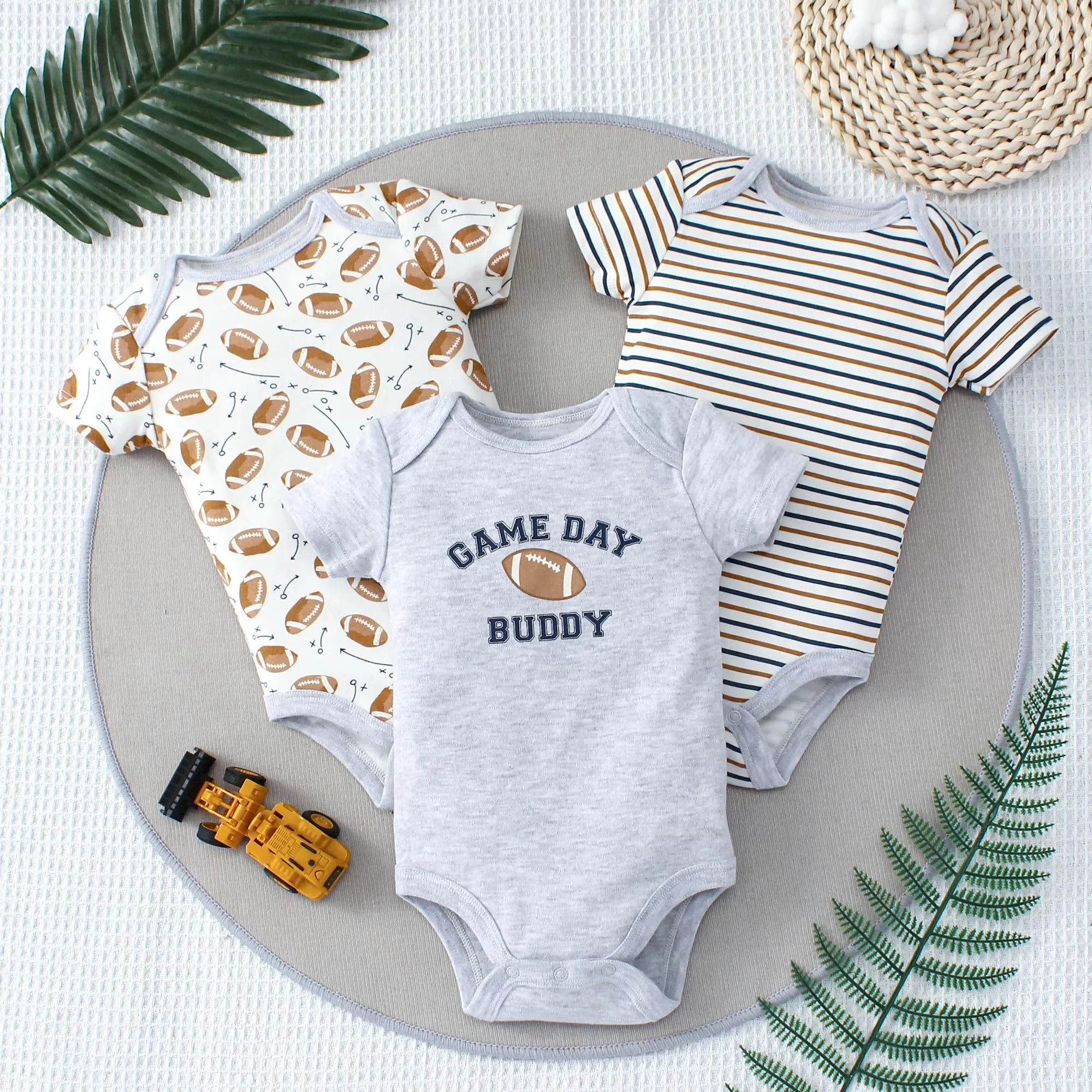 3PCS Summer Baby Bodysuit Set