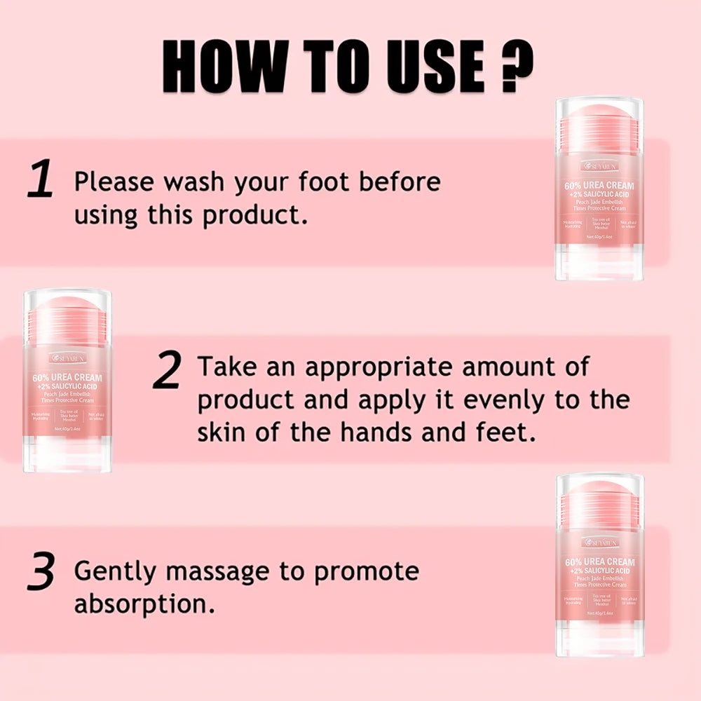 Urea Cream & Peach Scented Foot Balm Stick Combo