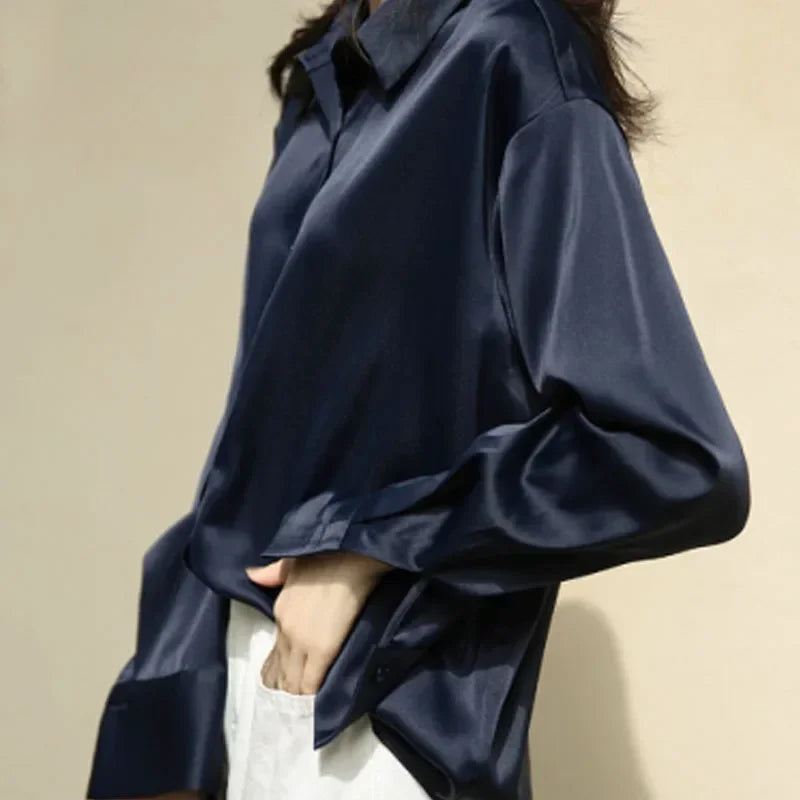 Autumn Satin Silk Shirt