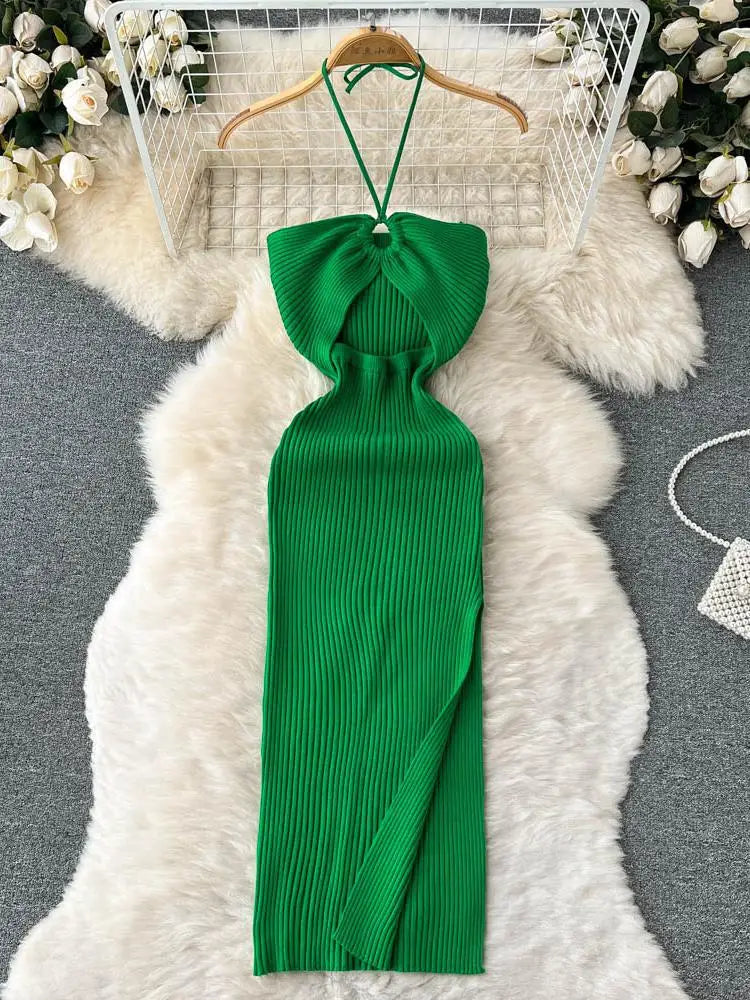 Sexy Knit Split Bodycon Dress