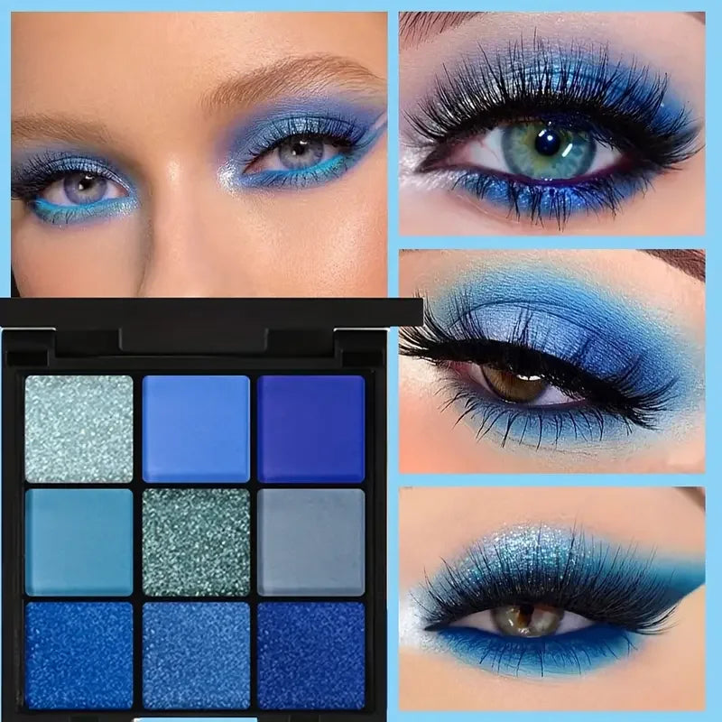9-Color Blue Eyeshadow Palette