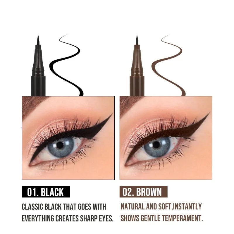 5-Pack Ultra-Fine Waterproof Black Liquid Eyeliner Pens