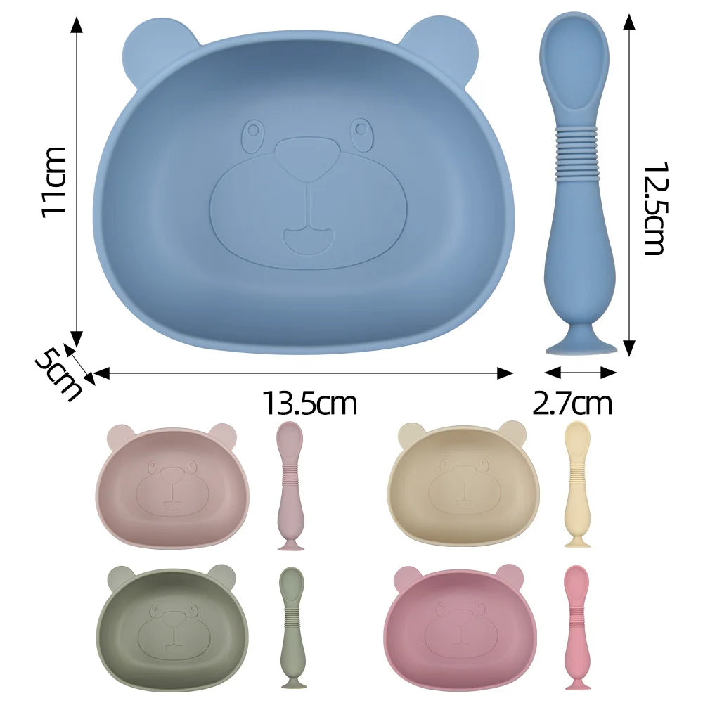 Silicone Panda  Feeding Bowl Set