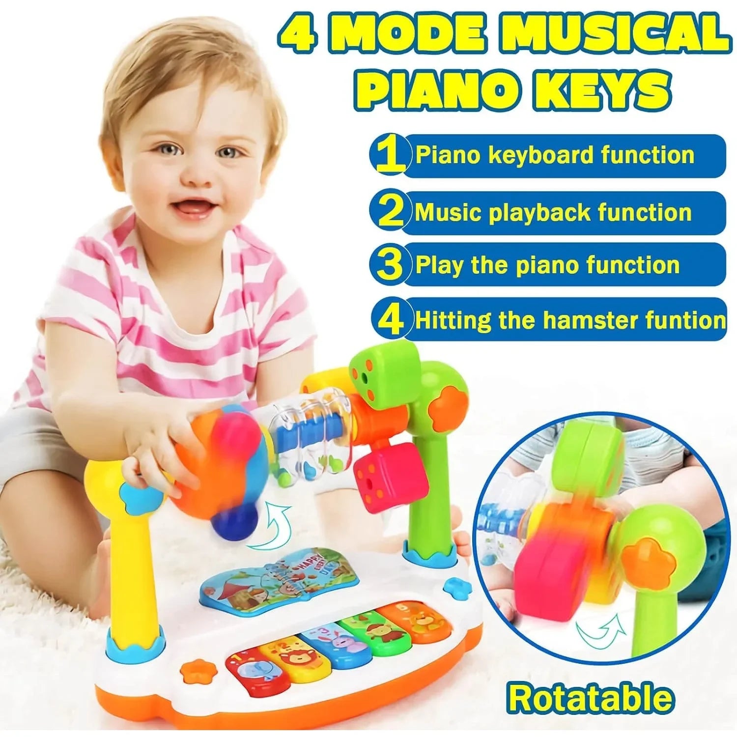 Rotating Baby Piano Toy