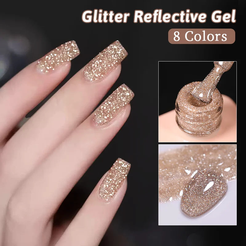15ml Silver Reflective Nail Gel Polish